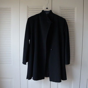 MaxMara Black Swing Coat 100% Virgin Wool Italy